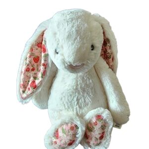 Bunny white with Floral Ears 11"H x 7"W inches  New With Tags Size  medium